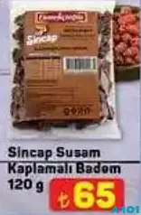 SİNCAP SUSAM KAPLAMALI BADEM 120 G